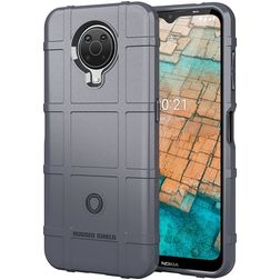 Mobigear Rugged Shield Nokia G10 Hülle Flexibles TPU Backcover Stoßfest - Grau