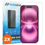 Mobigear iPhone 16 Panzerglas Gehärtetes Glas Displayschutz - Hüllenfreundlich (2er Pack)