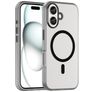 Mobigear Shockproof iPhone 16 MagSafe Hülle Flexibles TPU Backcover - Transparent / Schwarz