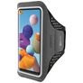 Mobiparts Comfort Fit Handyhalterung Joggen Samsung Galaxy A21s Sporthülle Neopren Sportarmband - Schwarz