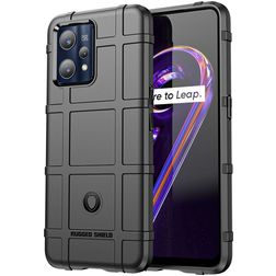 Mobigear Rugged Shield Realme 9 Pro Plus Hülle Flexibles TPU Backcover Stoßfest - Schwarz