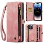 Caseme 008 iPhone 14 Pro Max Hülle Abnehmbare 2in1 Klapphülle Geldbörse - Pink