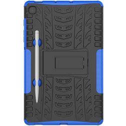 Mobigear Tire Samsung Galaxy Tab S6 Lite Stoßfeste Hardcase Hülle + Stifthalter + Ständer - Schwarz / Blau