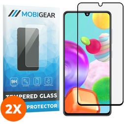Mobigear Premium Samsung Galaxy A41 Panzerglas Gehärtetes Glas Displayschutz - Hüllenfreundlich - Schwarz (2er Pack)