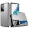 Mobigear Brushed Credit Card Slot Case Silver Samsung Galaxy S21 Ultra