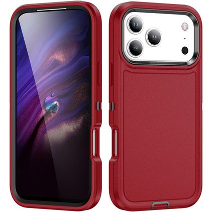 Mobigear Rugged iPhone 18 Pro Hülle Hardcase Backcover Stoßfest - Rot