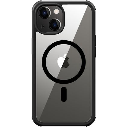 Valenta Full Cover iPhone 15 MagSafe Gehärtetes Glas Backcover Shockproof - Transparent / Schwarz