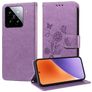 Mobigear Flowers Xiaomi 15 Hülle Klapphülle Geldbörse - Lila