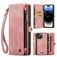 Caseme 008 iPhone 15 Pro Hülle Abnehmbare 2in1 Klapphülle Geldbörse - Pink