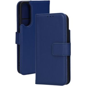 Mobiparts Wallet Samsung Galaxy S25 Edge Hülle Echtes Leder Klapphülle Geldbörse - Blau