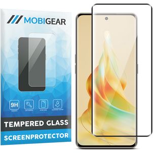 Mobigear Premium OPPO Reno 8T 5G Panzerglas Gehärtetes Glas Displayschutz - Hüllenfreundlich - Schwarz