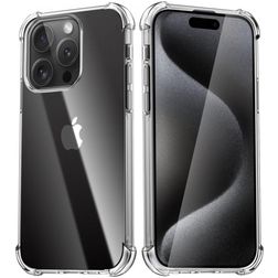 Mobigear Cushion Durchsichtig iPhone 15 Pro Hülle Flexibles TPU Backcover Stoßfest - Transparent