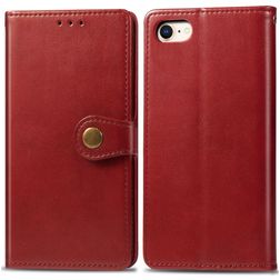 Mobigear Snap Button iPhone SE (2020) Hülle Klapphülle Geldbörse - Rot