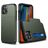 Mobigear Card iPhone 12 Pro Hülle Hardcase Backcover Stoßfest mit Kartenhalter - Armeegrün