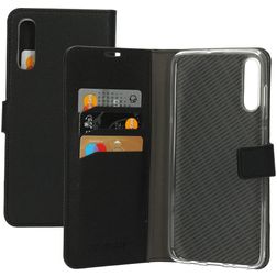 Mobiparts Saffiano Wallet Samsung Galaxy A70 Hülle Klapphülle Geldbörse - Schwarz