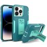 Mobigear Heavy Armor Stand iPhone 14 Pro Max Hülle Hardcase Backcover Stoßfest mit Ständer - Grün