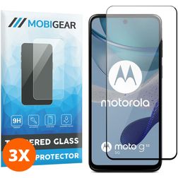Mobigear Premium Motorola Moto G53 5G Panzerglas Gehärtetes Glas Displayschutz - Hüllenfreundlich - Schwarz (3er Pack)
