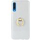 Mobigear Glitter Ring Samsung Galaxy A50 Hülle Flexibles TPU Backcover mit Ringhalter - Silber