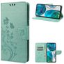 Mobigear Flowers Motorola Moto G52 Hülle Klapphülle Geldbörse - Grün