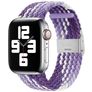 Mobigear Braided Nylon Apple Watch Armband Klappschließe - 49/46/45/44 mm - Weiß / Lila