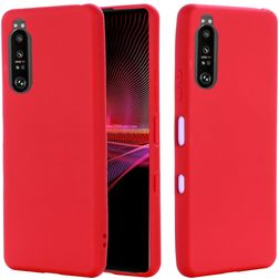 Mobigear Rubber Touch Sony Xperia 1 III Silikon Hülle Backcover - Rot