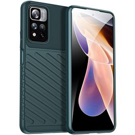 Mobigear Groove POCO M4 Pro 5G Hülle Flexibles TPU Backcover - Grün