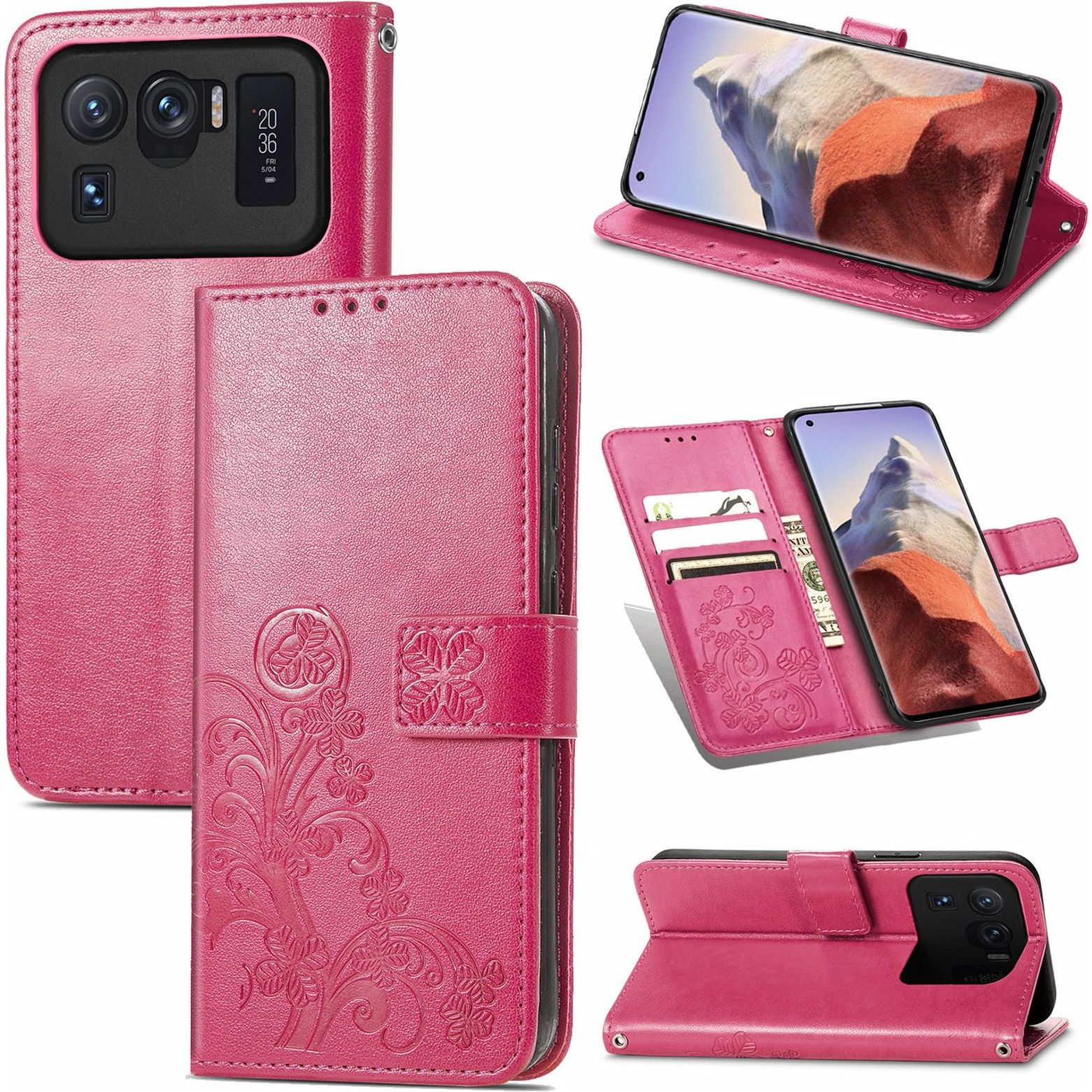 Dushi Leder-Hülle Für Xiaomi Mi 11 5G – Mit Standfunktion, Kartenfächern & Gratis Panzerglas
