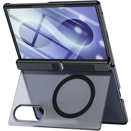 Mobigear Kickstand Samsung Galaxy Z Fold 8 MagSafe Hülle Hardcase Backcover Stoßfest mit Ständer - Schwarz