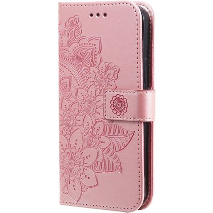 Mobigear Flowers POCO F4 Hülle Klapphülle Geldbörse - Roségold