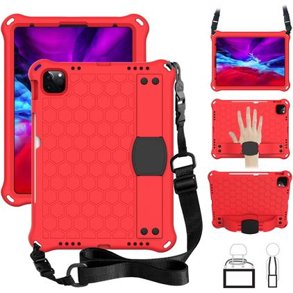 Mobigear HexStrap iPad Air 11 Zoll (2025) Hülle EVA Schaum Backcover + Schulterträger - Rot