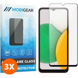 Mobigear Premium Samsung Galaxy A14 Panzerglas Gehärtetes Glas Displayschutz - Hüllenfreundlich - Schwarz (3er Pack)
