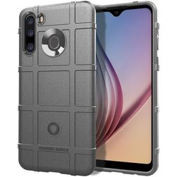 Mobigear Rugged Shield Samsung Galaxy A21 Hülle Flexibles TPU Backcover Stoßfest - Grau