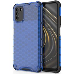 Mobigear Honeycomb POCO M3 Hülle Hardcase Backcover Stoßfest - Blau