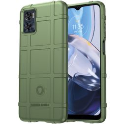Mobigear Rugged Shield Motorola Moto E22 Hülle Flexibles TPU Backcover Stoßfest - Grün