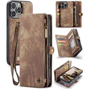 Caseme 008 iPhone 16 Pro Hülle Abnehmbare 2in1 Klapphülle Geldbörse - Braun