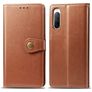 Mobigear Snap Button Sony Xperia 10 II Klapphülle Portemonnaie - Cognac