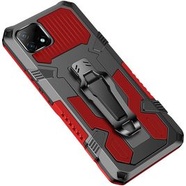 Mobigear Armor Stand Realme C21 Hülle Hardcase Backcover Stoßfest mit Ständer - Schwarz / Rot