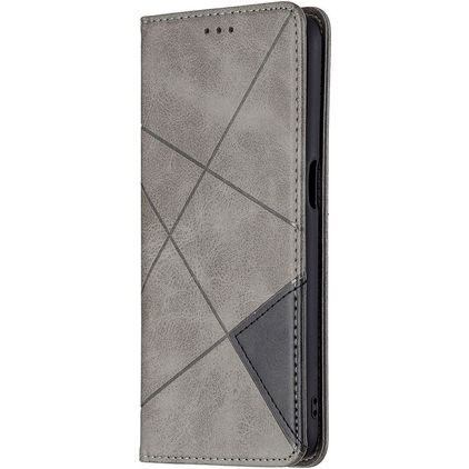 Mobigear Rhombus Slim Realme 8 5G Hülle Klapphülle - Grau