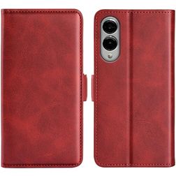 Mobigear Slim Magnet Samsung Galaxy S25 Edge Hülle Klapphülle Geldbörse - Rot
