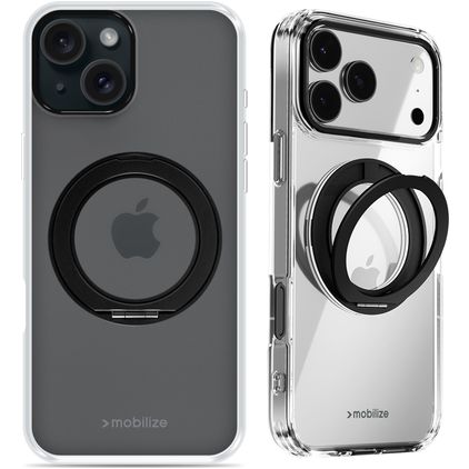 Mobilize 360 Rotating Ring iPhone 15 MagSafe Hülle Hardcase Backcover mit Ringhalter - Schwarz