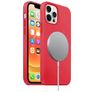 Mobigear Rubber Touch iPhone 12 Silikon MagSafe Hülle Backcover - Rot