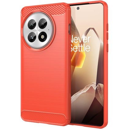 Mobigear Brushed Slim OnePlus 13 Hülle Flexibles TPU Backcover - Rot