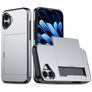 Mobigear Card iPhone 18 Hülle Hardcase Backcover Stoßfest mit Kartenhalter - Grau