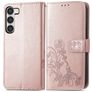 Mobigear Clover Samsung Galaxy A54 Hülle Klapphülle Geldbörse - Roségold