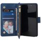 Mobigear Zipper iPhone 12 Mini Hülle Klapphülle Geldbörse - Blau
