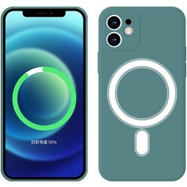 Mobigear Rubber Touch iPhone 12 Mini Silikon MagSafe Hülle Backcover - Grün