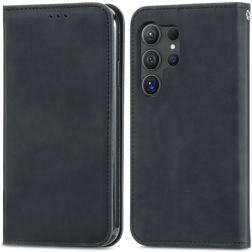 Mobigear Retro Slim Samsung Galaxy S25 Ultra Hülle Klapphülle Geldbörse - Schwarz