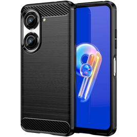 Mobigear Brushed Slim ASUS Zenfone 10 Hülle Flexibles TPU Backcover - Schwarz