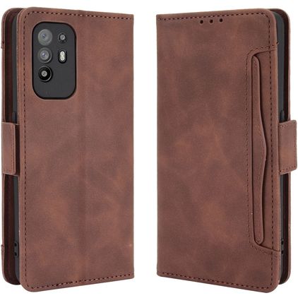 Mobigear Slide Wallet OPPO A94 5G Klapphülle Portemonnaie - Braun