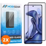 Mobigear Premium Xiaomi 11T Panzerglas Gehärtetes Glas Displayschutz - Hüllenfreundlich - Schwarz (2er Pack)